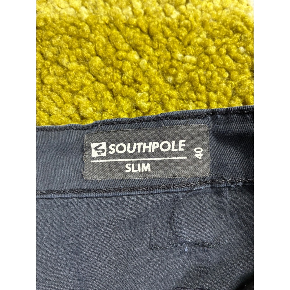 Southpole‎ Mens Slim Fit Chino Shorts Size 40 Dark Gray Black Five Pocket Casual - Picture 3 of 6